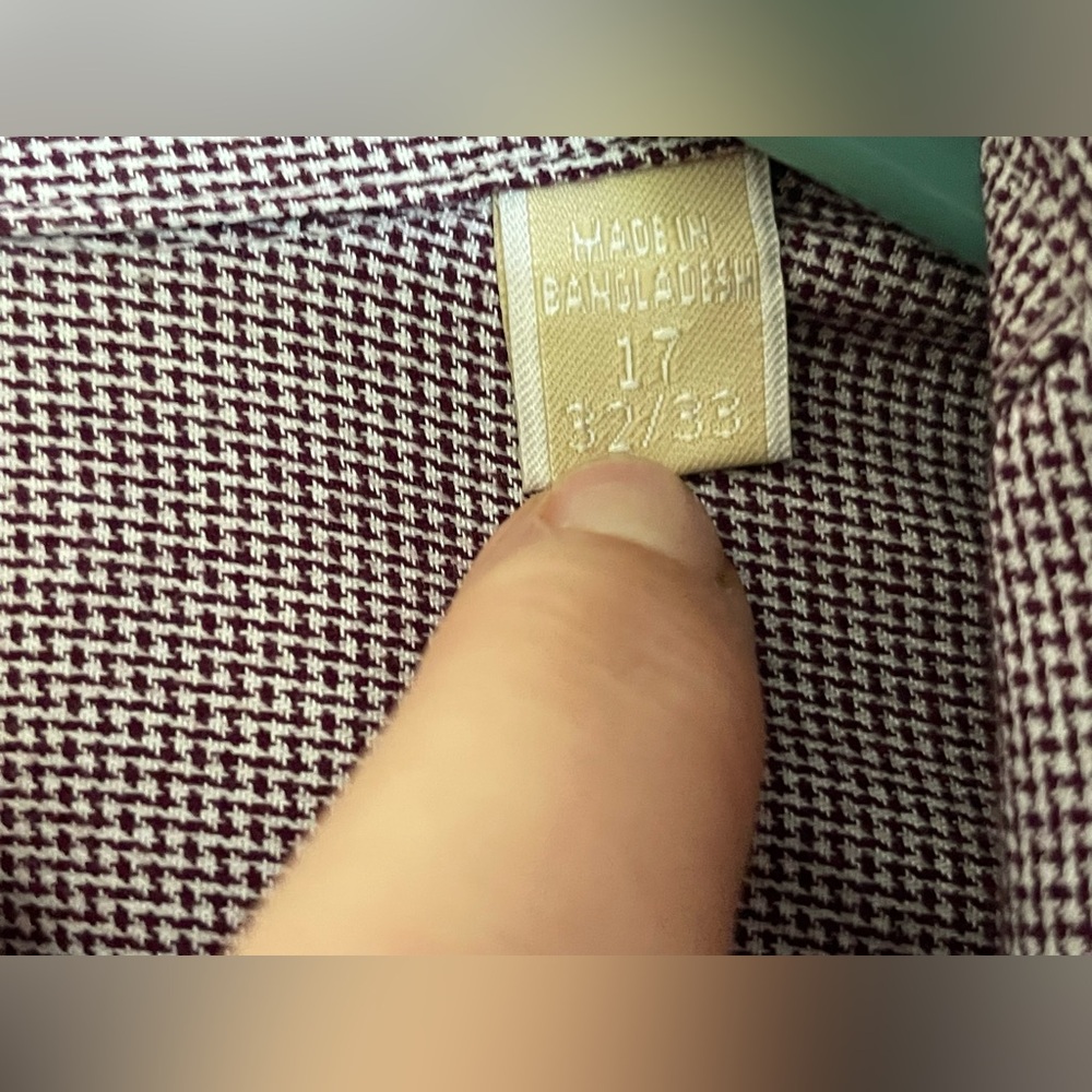 Michael Kors Men's Non-Iron Purple Dress Shirt Long Sleeve Button-Up 17 32-33 - Picture 4 of 4